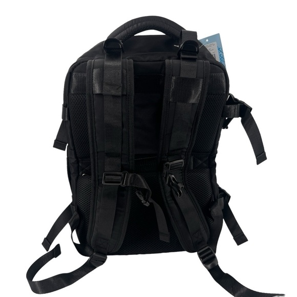 NWT Black Multi Pocket Travel Work School Backpack - Picture 2 of 10